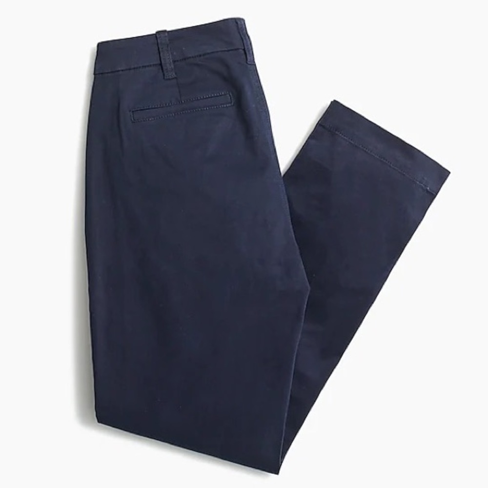 JCrew Factory Women P8 Petite High-rise girlfriend chino pant Navy AD217